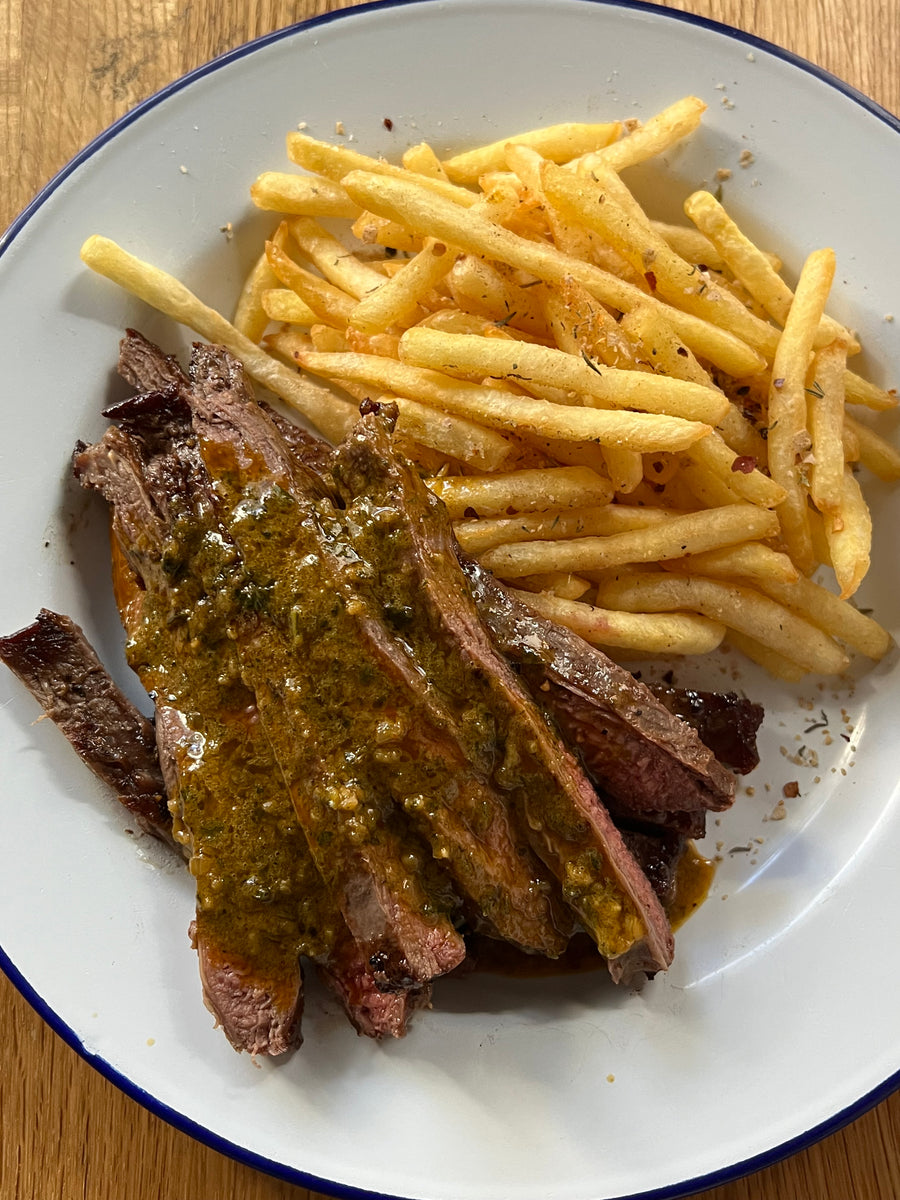 Bavette Steak with Cafe de Paris Butter and Fries &ndash; Australian Meat Emporium