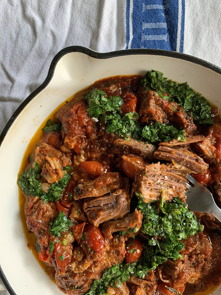 Beef short ribs with herb gremolata