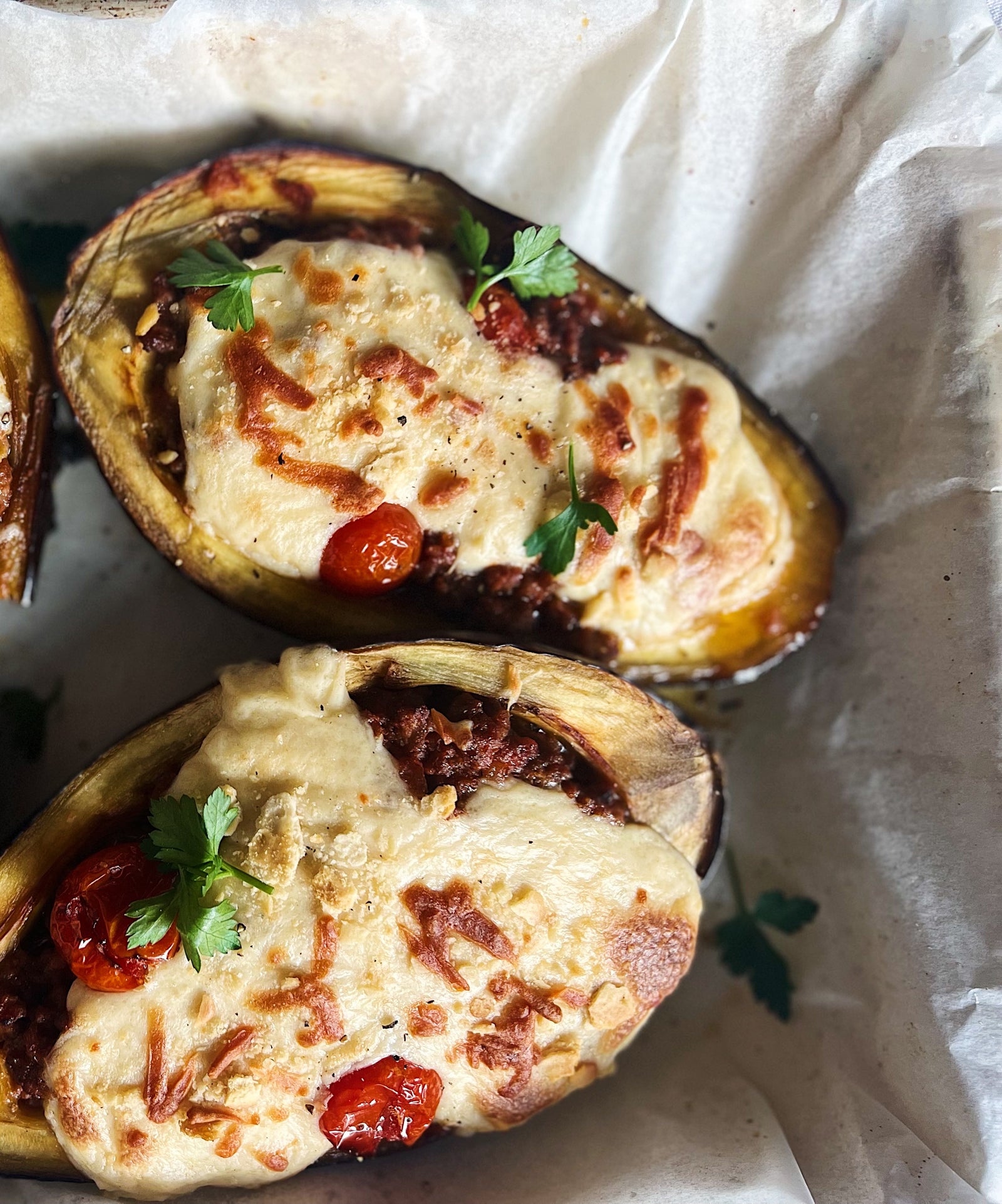 Stuffed Eggplant with Bechamel Sauce
