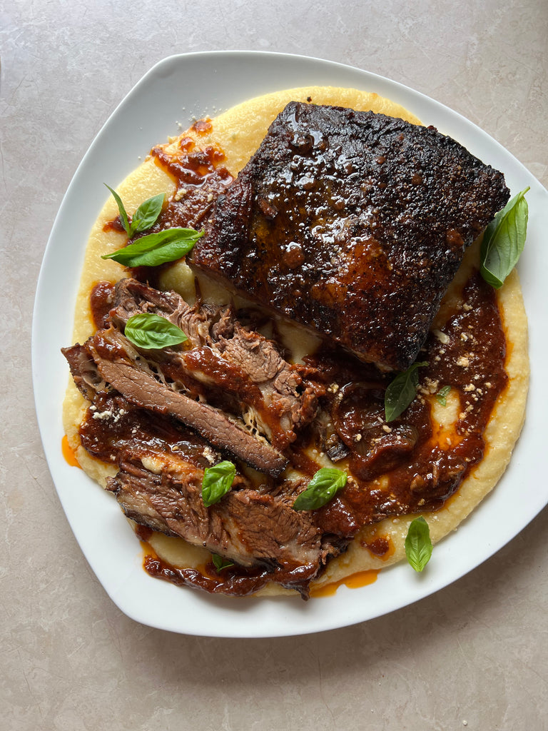 Italian style beef brisket with creamy polenta