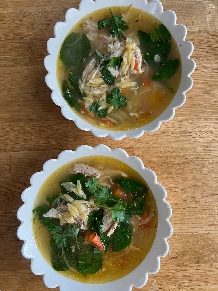 Chicken and tomato risoni soup