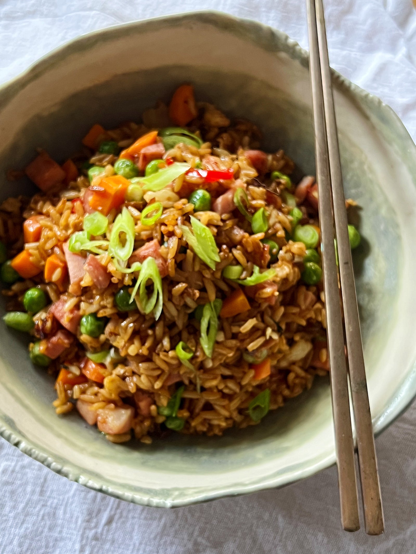 Leftover Christmas Ham Fried Rice
