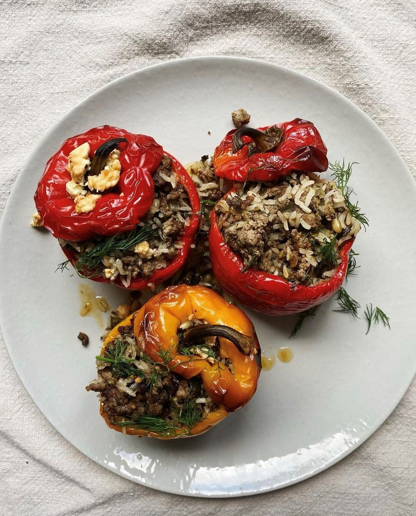 Our Farm Beef and Rice Stuffed Peppers