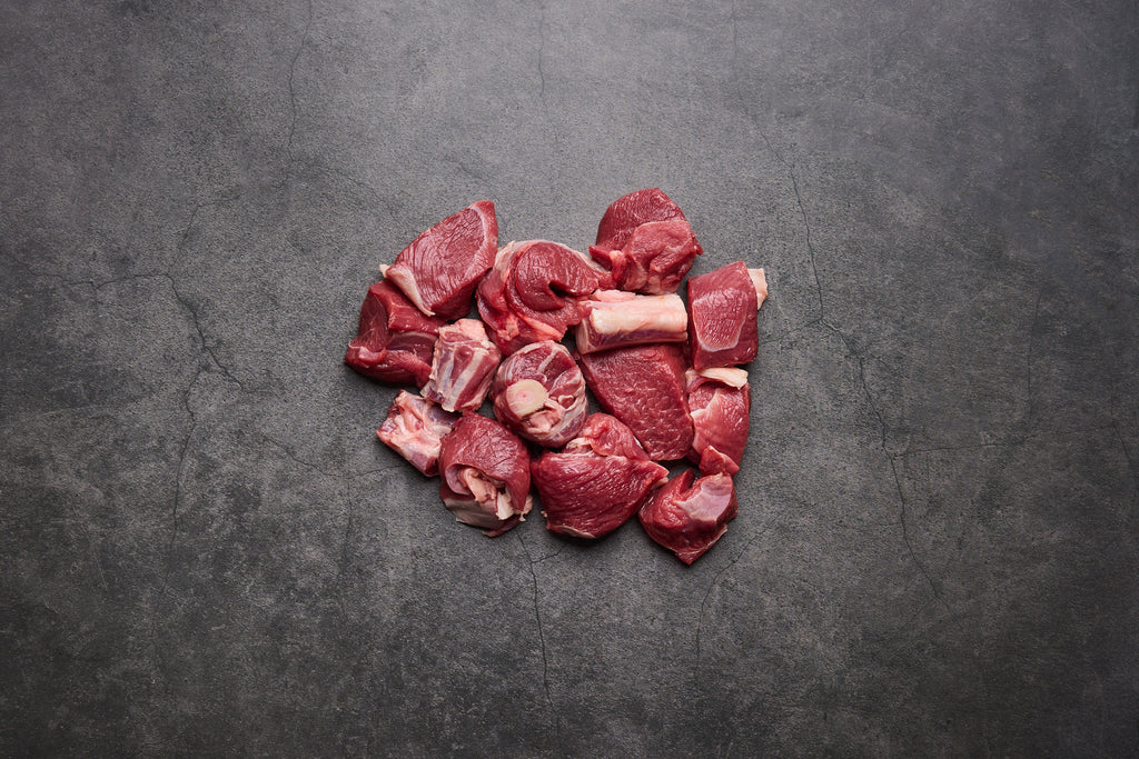 bone in diced goat