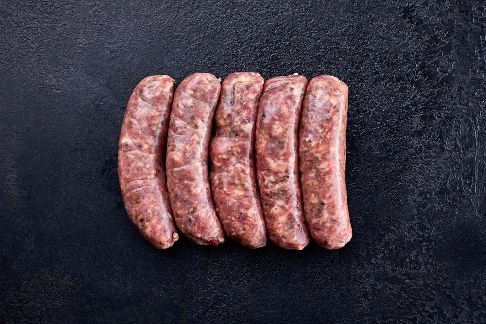 Preservative Free Beef Sausages FROZEN $21.99/KG