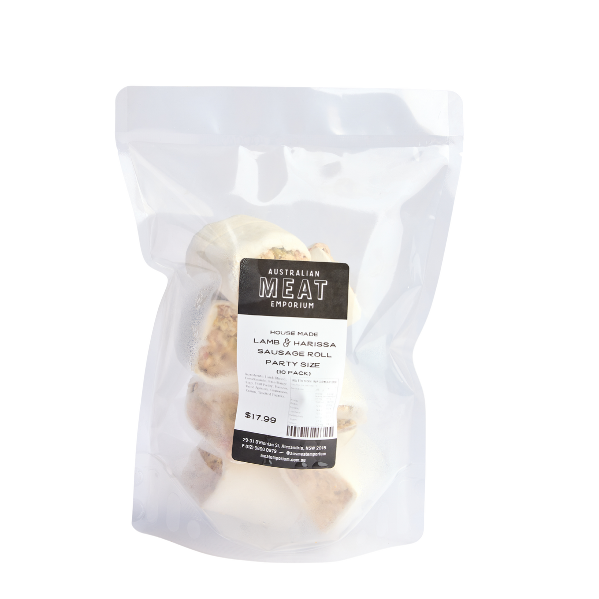 House Made Lamb and Harissa Mini Sausage Rolls (Frozen) Australian Meat Emporium