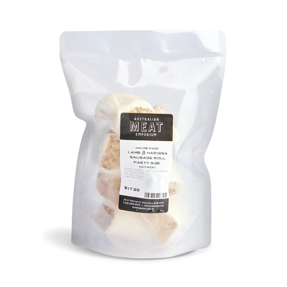 House Made Lamb and Harissa Mini Sausage Rolls (Frozen) Australian Meat Emporium